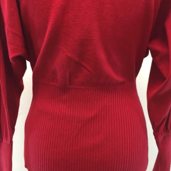 Anne Klein Red Cardigan Sweater Gold Buttons S Long Sleeve Fitted Cotton Blend - Picture 5 of 12